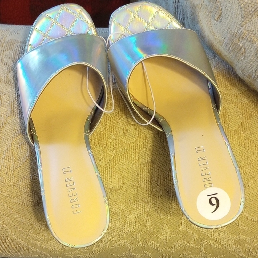 Forever 21 Iridescent Slide Sandals